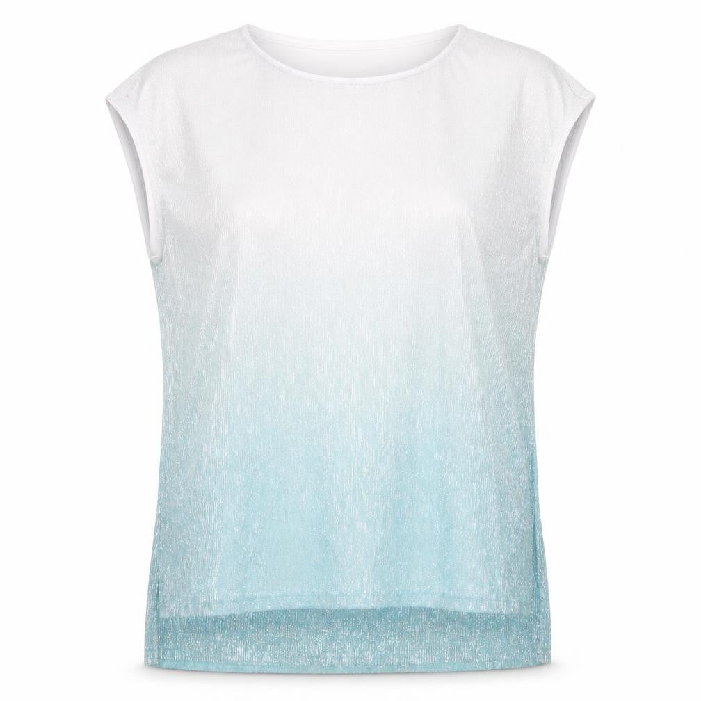 Oasis Womens Silver Polyester Basic T-Shirt Size M Round Neck