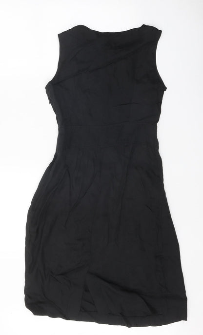 Next Womens Black Polyester Pencil Dress Size 8 Boat Neck Pullover