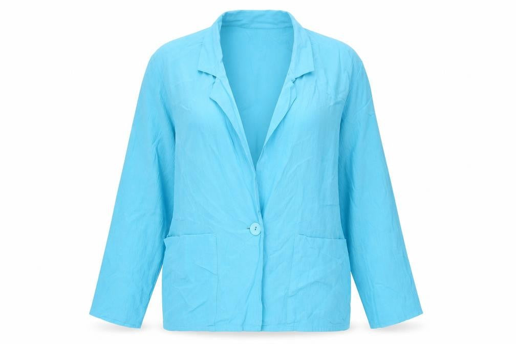Preworn Womens Blue Viscose Basic Blouse Size 12 V-Neck