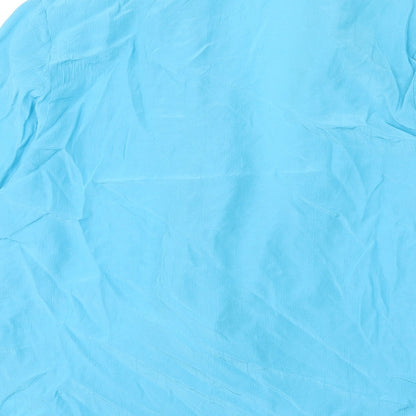 Preworn Womens Blue Viscose Basic Blouse Size 12 V-Neck