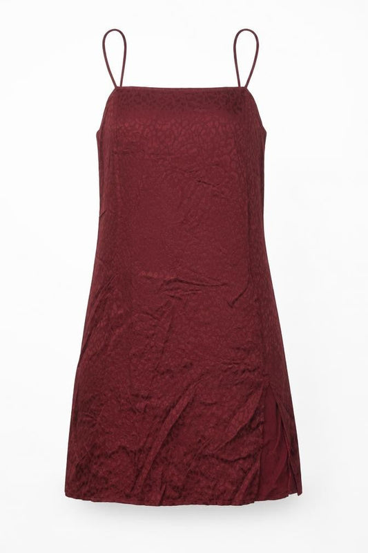 Motel Rocks Womens Red Animal Print Viscose Slip Dress Size XS Square Neck Pullover - Leopard Print