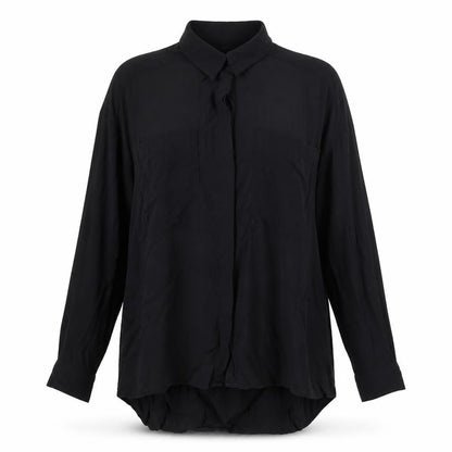 ASOS Womens Black Viscose Basic Button-Up Size 8 Collared