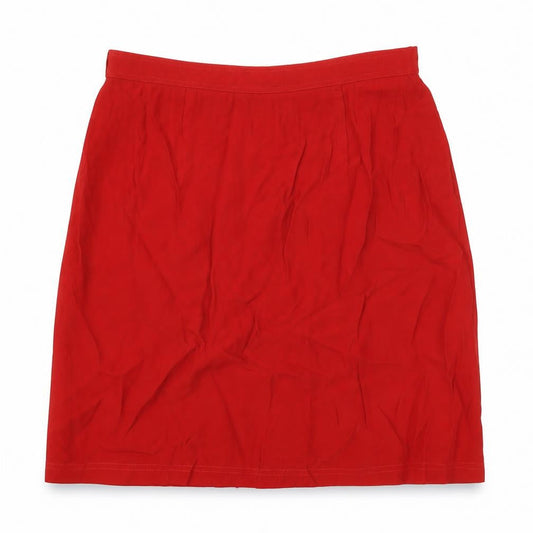 Carole Little Womens Red Acetate A-Line Skirt Size 12 Zip