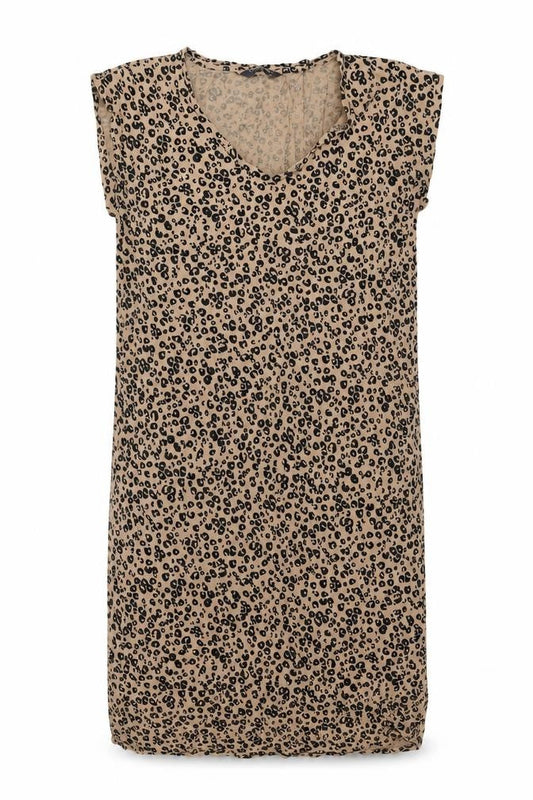 Marks & Spencer Womens Brown Animal Print Viscose Shift Size 10 Round Neck Pullover
