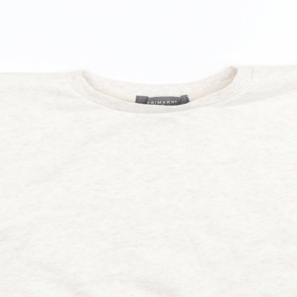 Primark Womens Ivory Polyester Pullover Sweatshirt Size XS Pullover - Cropped