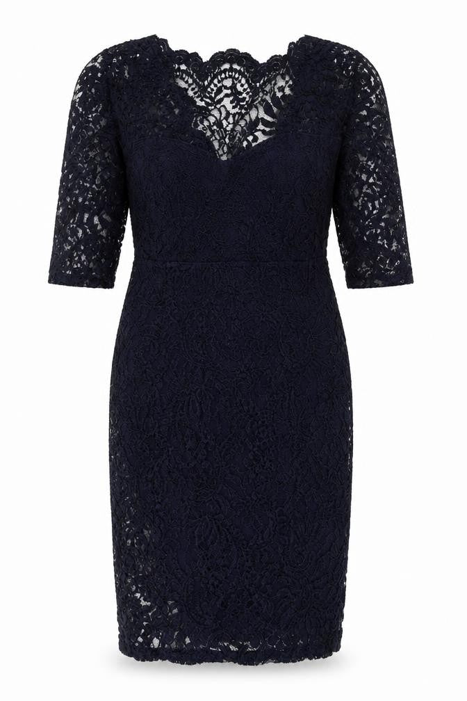 NEXT Womens Blue Geometric Polyester Pencil Dress Size 6 V-Neck Zip