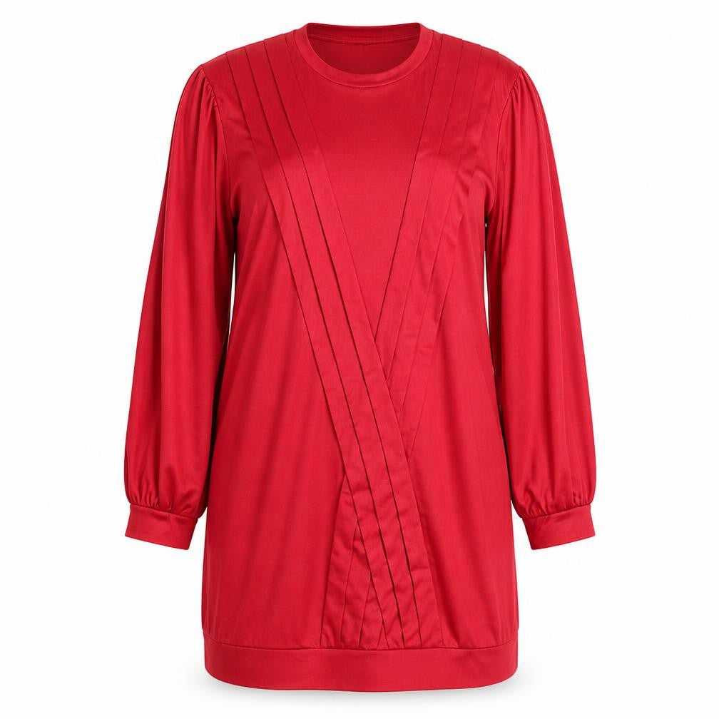 Zara Womens Red Polyester Shift Size 18 Round Neck Pullover