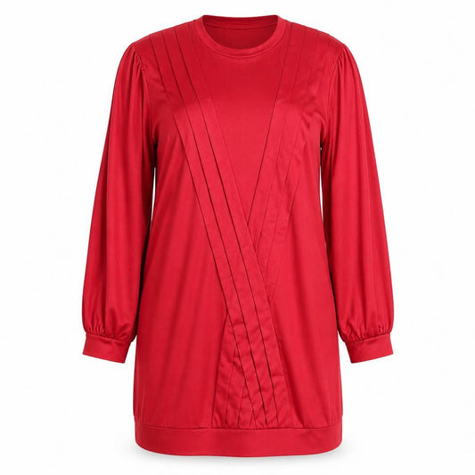 Zara Womens Red Polyester Shift Size 18 Round Neck Pullover