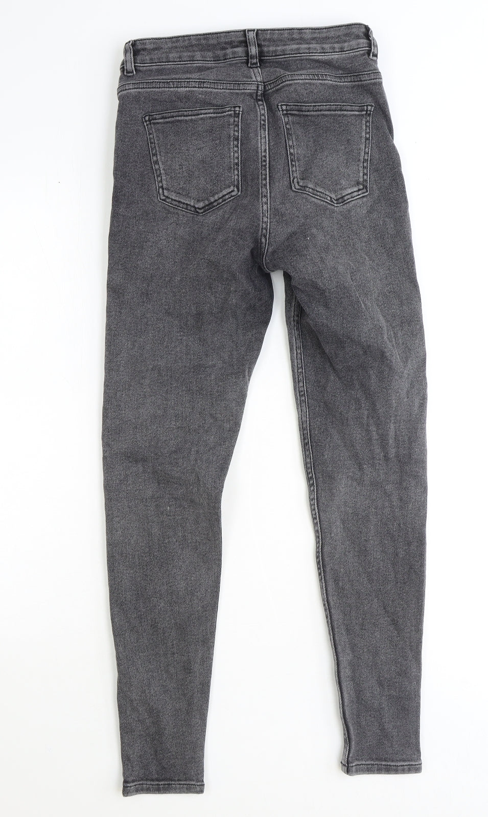 Marks and Spencer Womens Black Cotton Skinny Jeans Size 8 Slim Zip