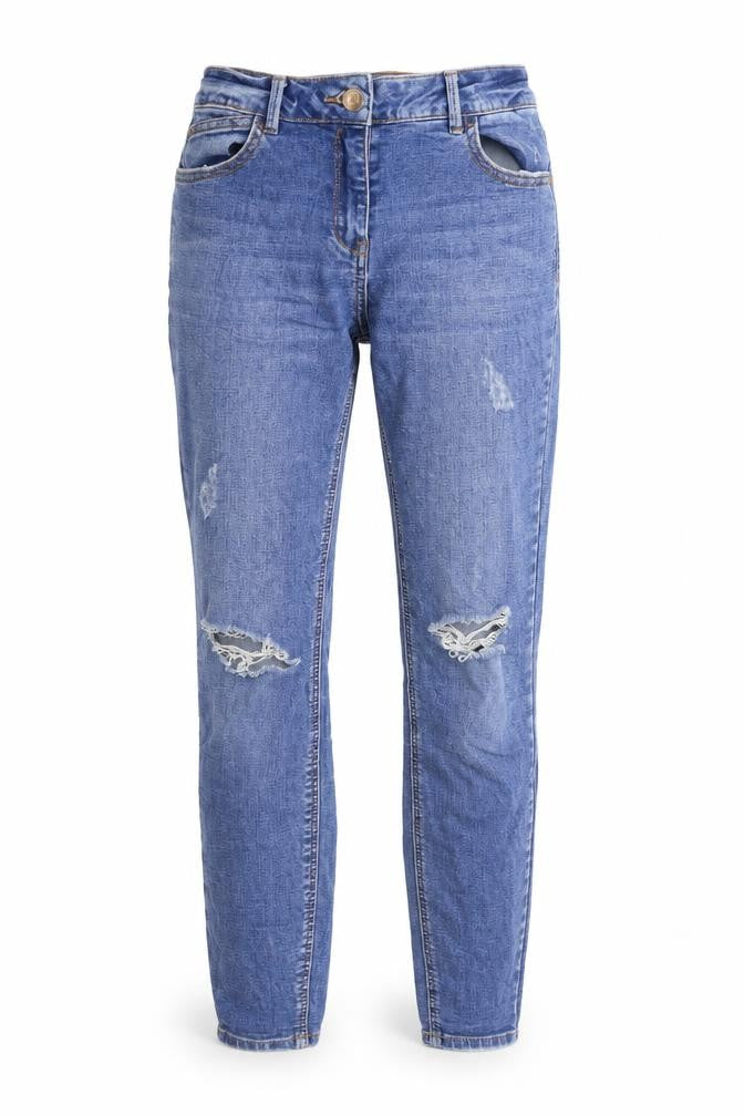 Denim Womens Blue Cotton Straight Jeans Size 8 Regular Zip