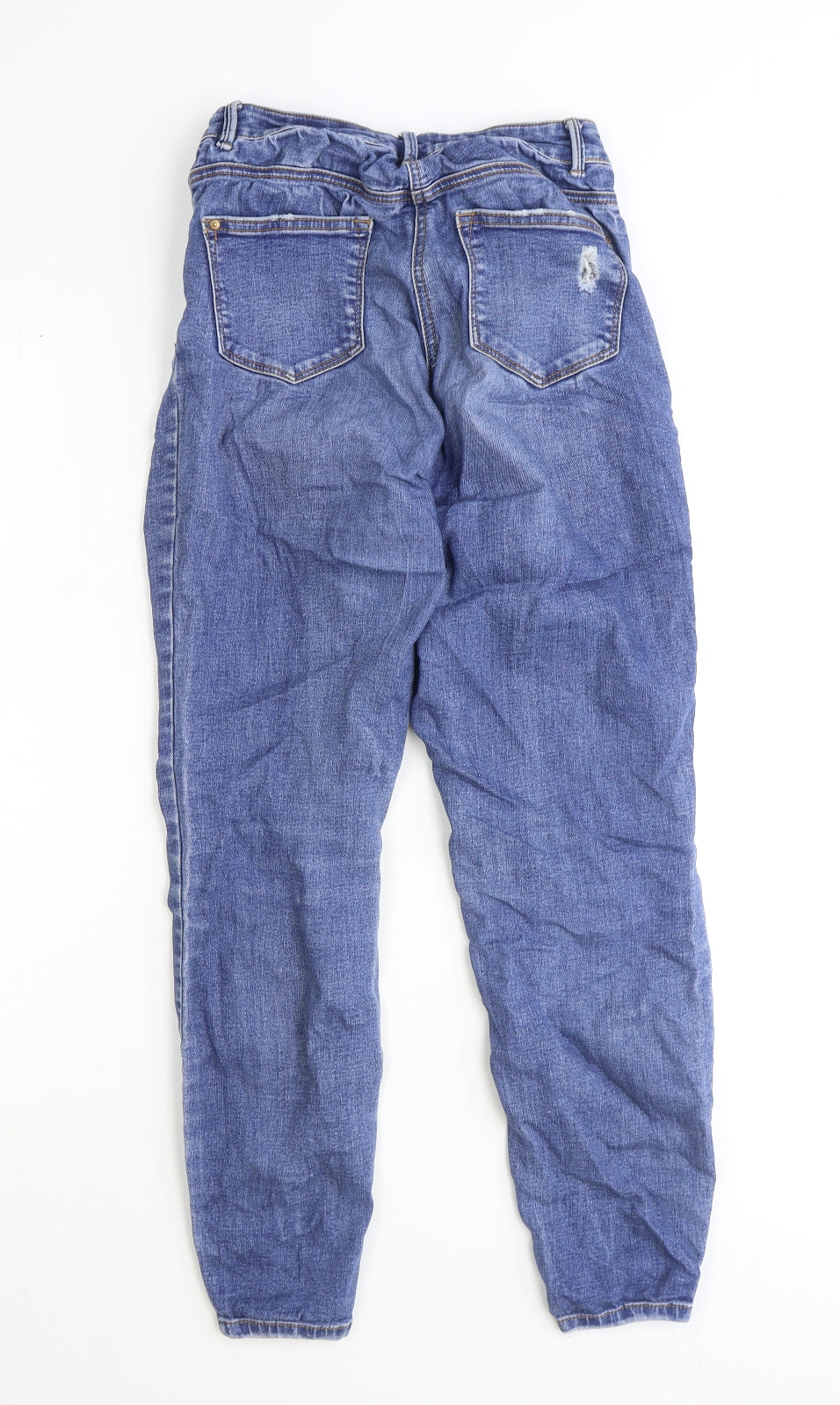 Denim Womens Blue Cotton Straight Jeans Size 8 Regular Zip
