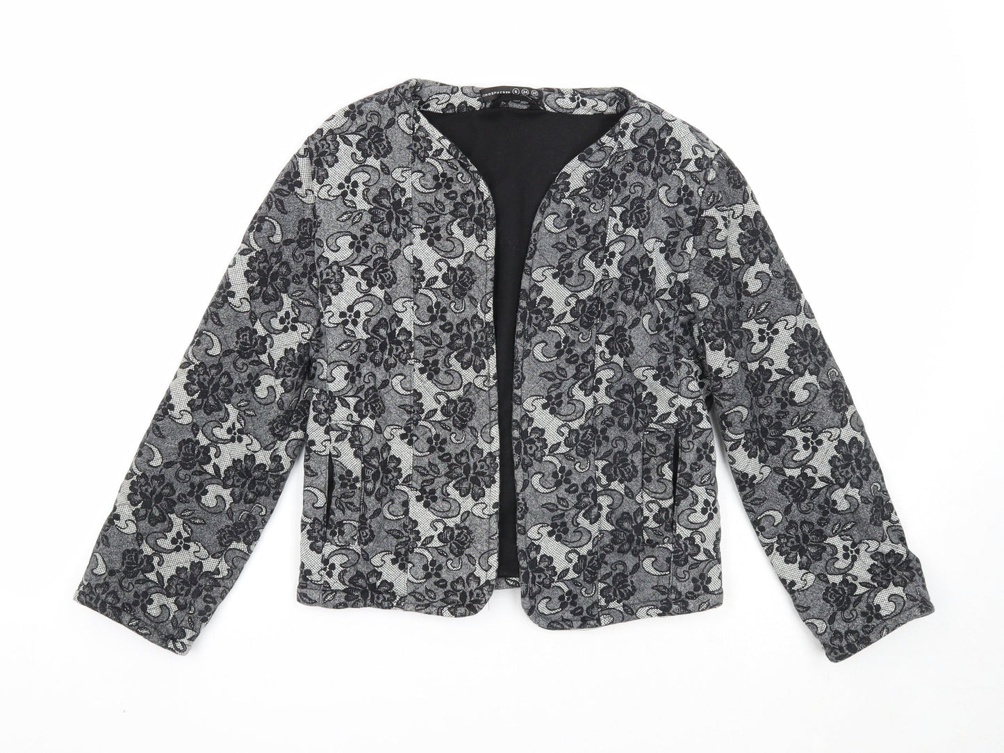 Atmosphere Womens Black Geometric Jacket Blazer Size 6