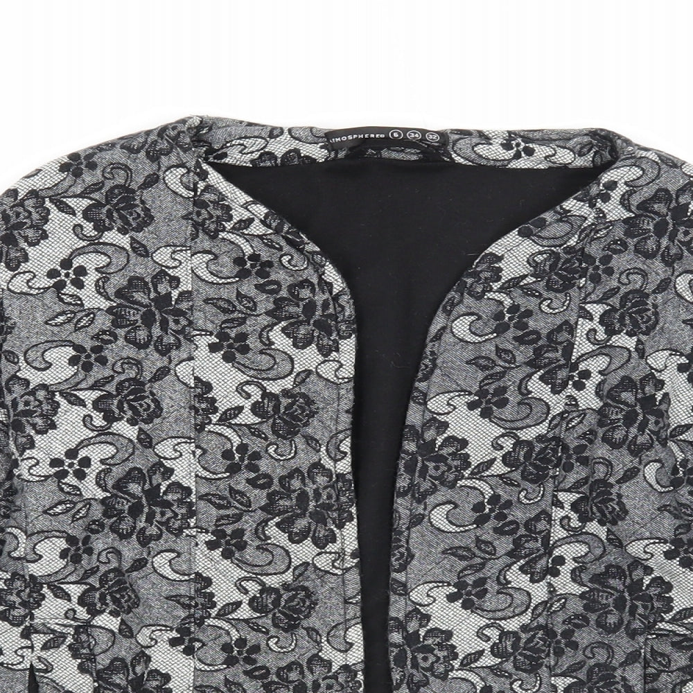 Atmosphere Womens Black Geometric Jacket Blazer Size 6