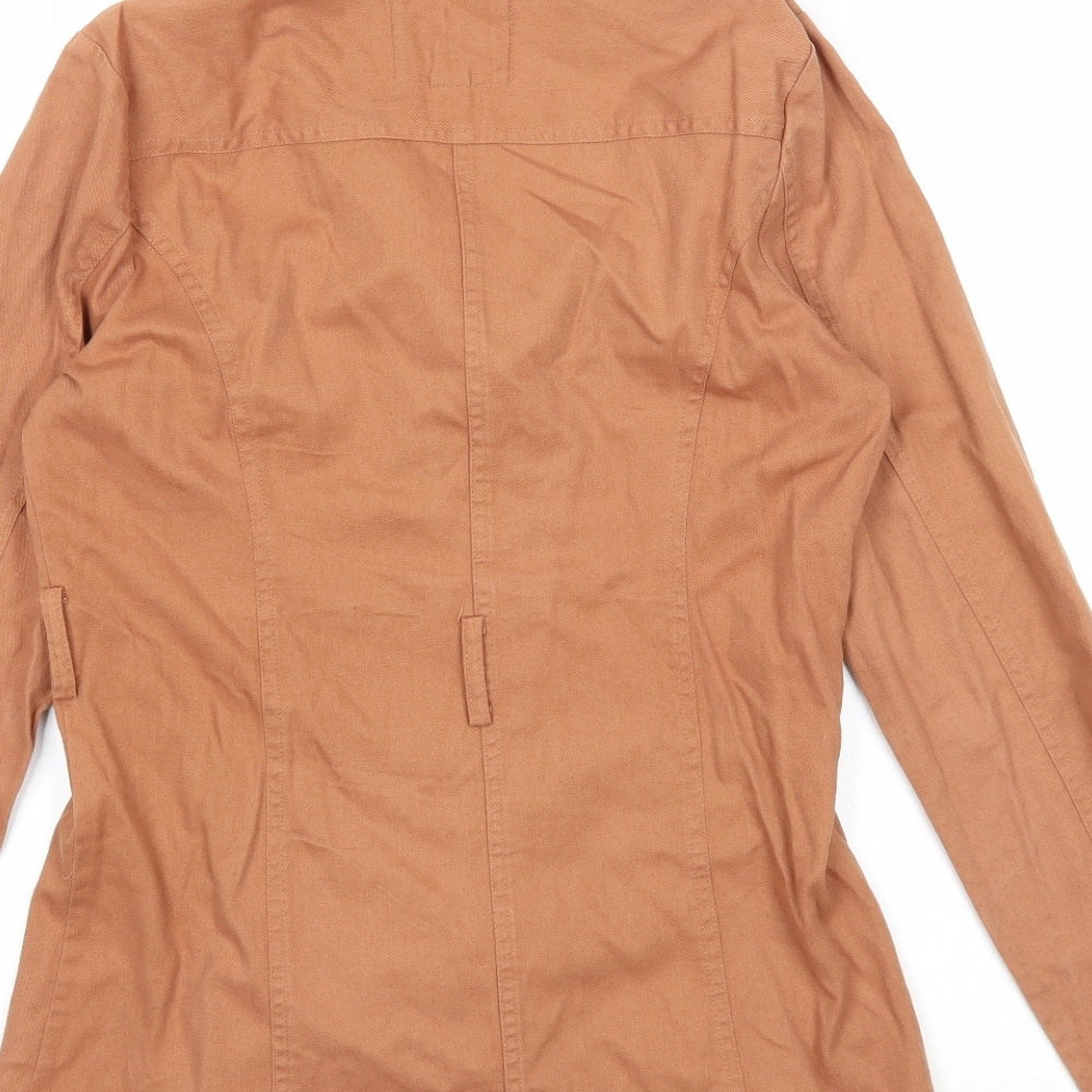 FOREVER 21 Womens Beige Pea Coat Jacket Size S Button