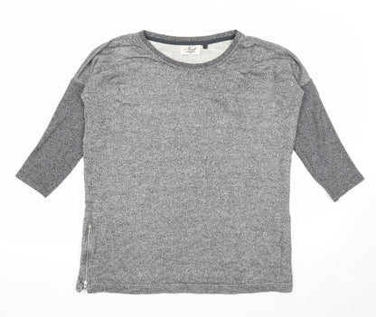 Next Womens Grey Round Neck Cotton Pullover Jumper Size 10
