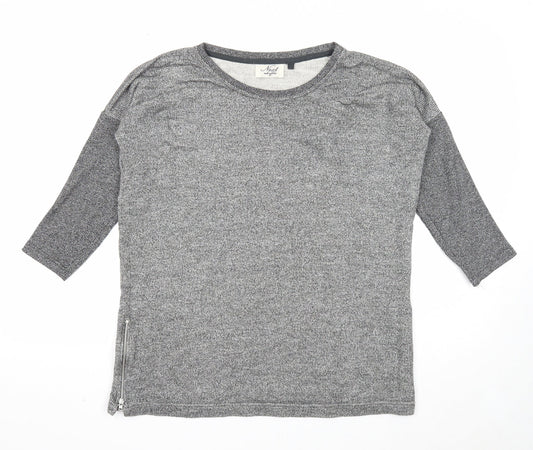 NEXT Womens Grey Round Neck Cotton Pullover Jumper Size 10