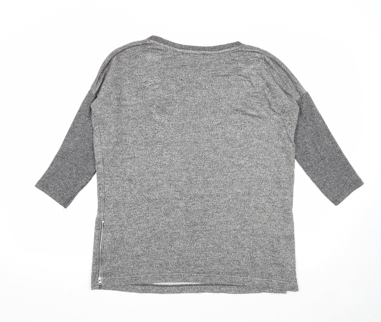 NEXT Womens Grey Round Neck Cotton Pullover Jumper Size 10