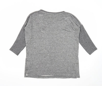 Next Womens Grey Round Neck Cotton Pullover Jumper Size 10