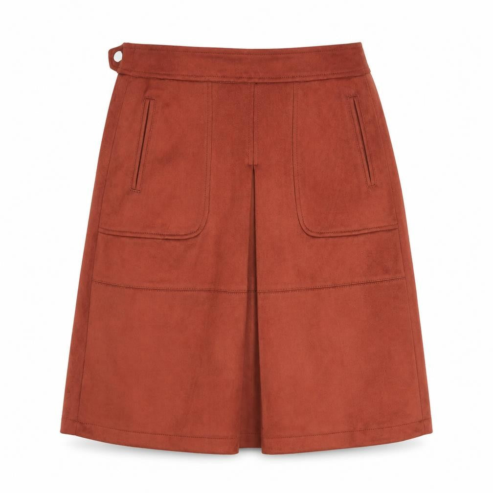 NEXT Womens Brown Polyester A-Line Skirt Size 6 Zip
