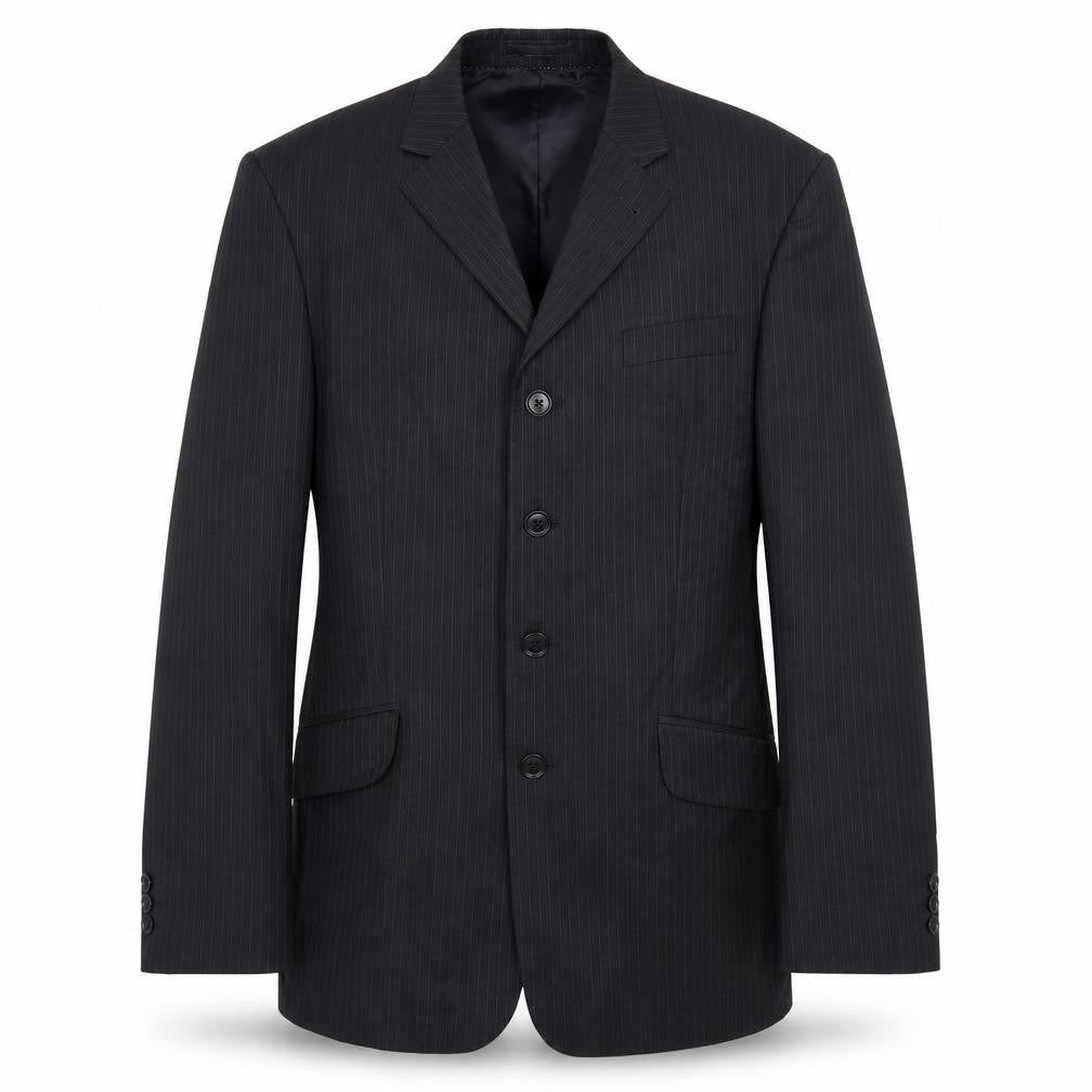 NEXT Mens Black Striped Polyester Jacket Suit Jacket Size 38 Regular