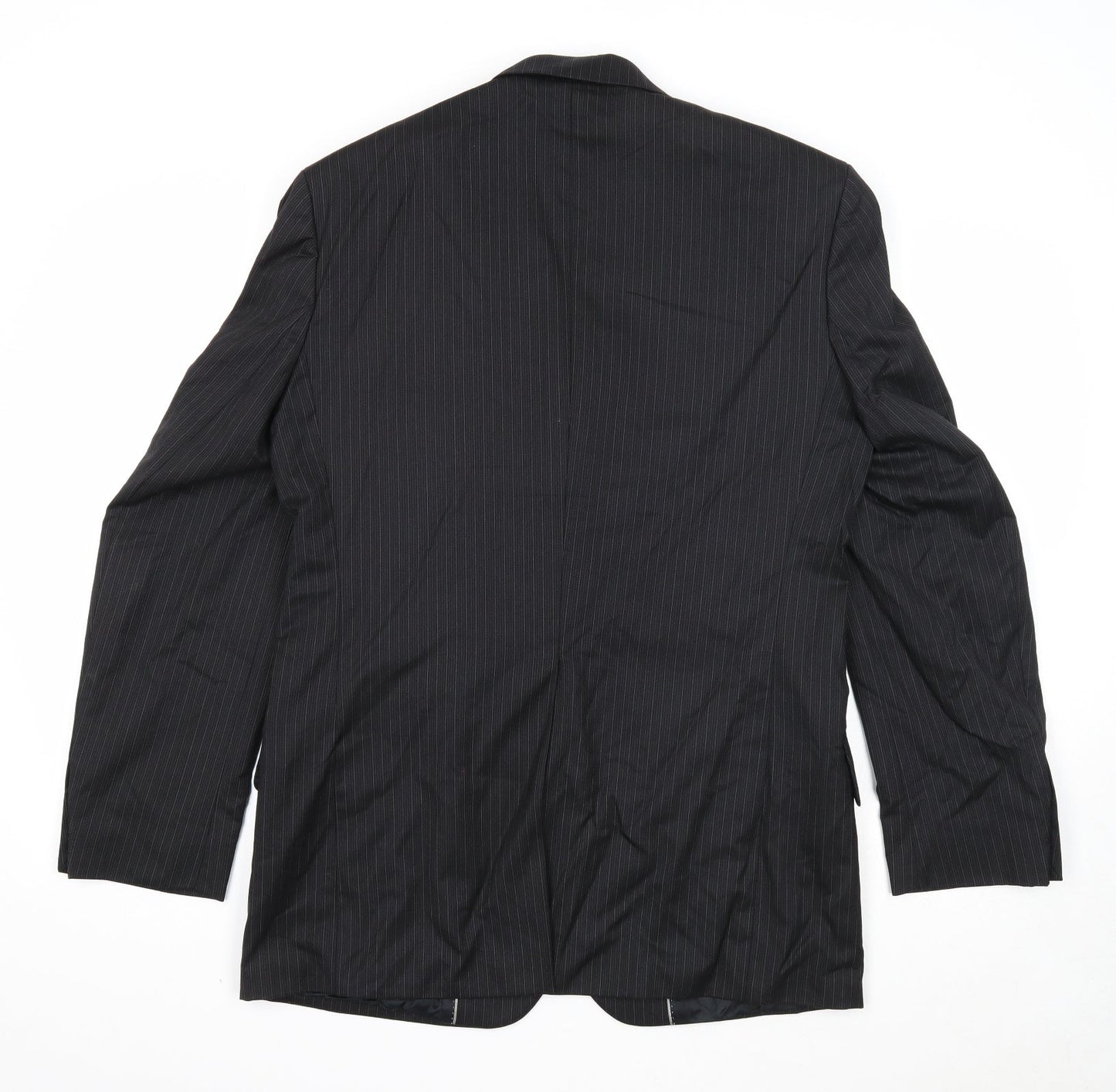 NEXT Mens Black Striped Polyester Jacket Suit Jacket Size 38 Regular