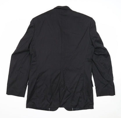 Next Mens Black Striped Polyester Jacket Suit Jacket Size 38 Regular