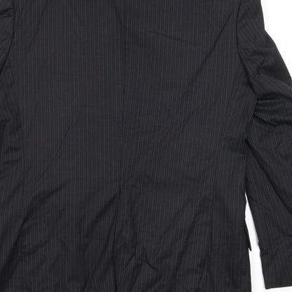 Next Mens Black Striped Polyester Jacket Suit Jacket Size 38 Regular