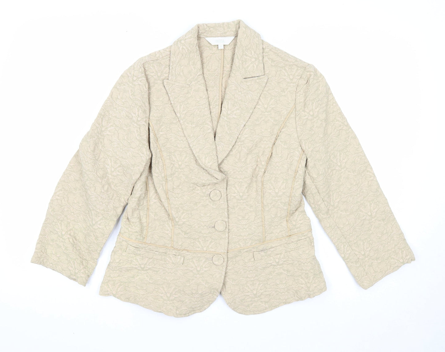 Marks and Spencer Womens Beige Jacket Blazer Size S Button