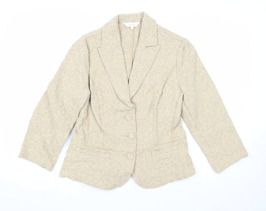 Marks and Spencer Womens Beige Jacket Blazer Size S Button