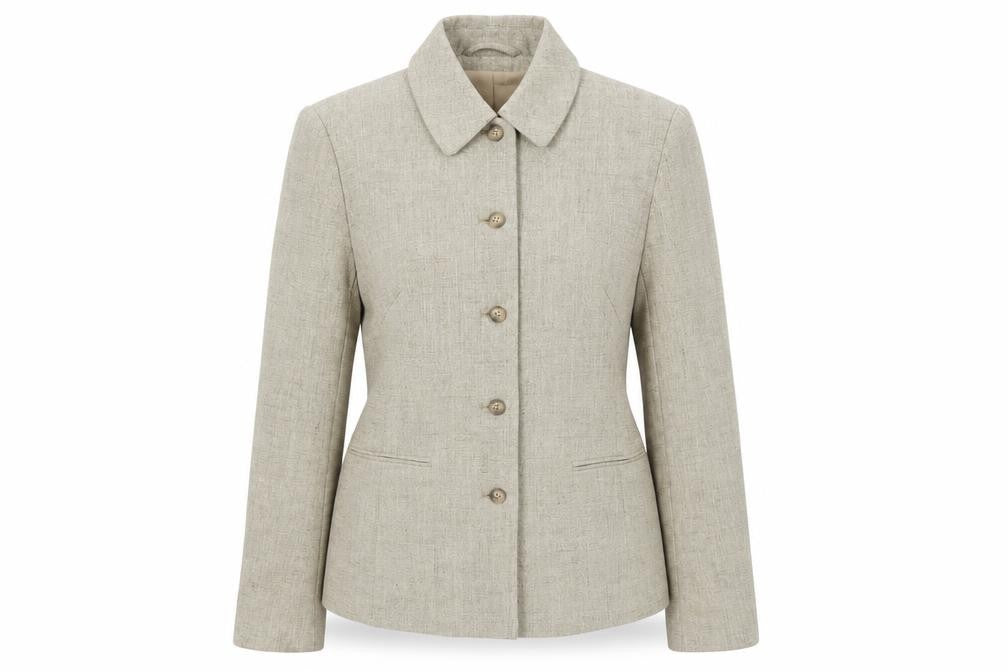 AMARANTO Womens Beige Jacket Blazer Size 10 Button