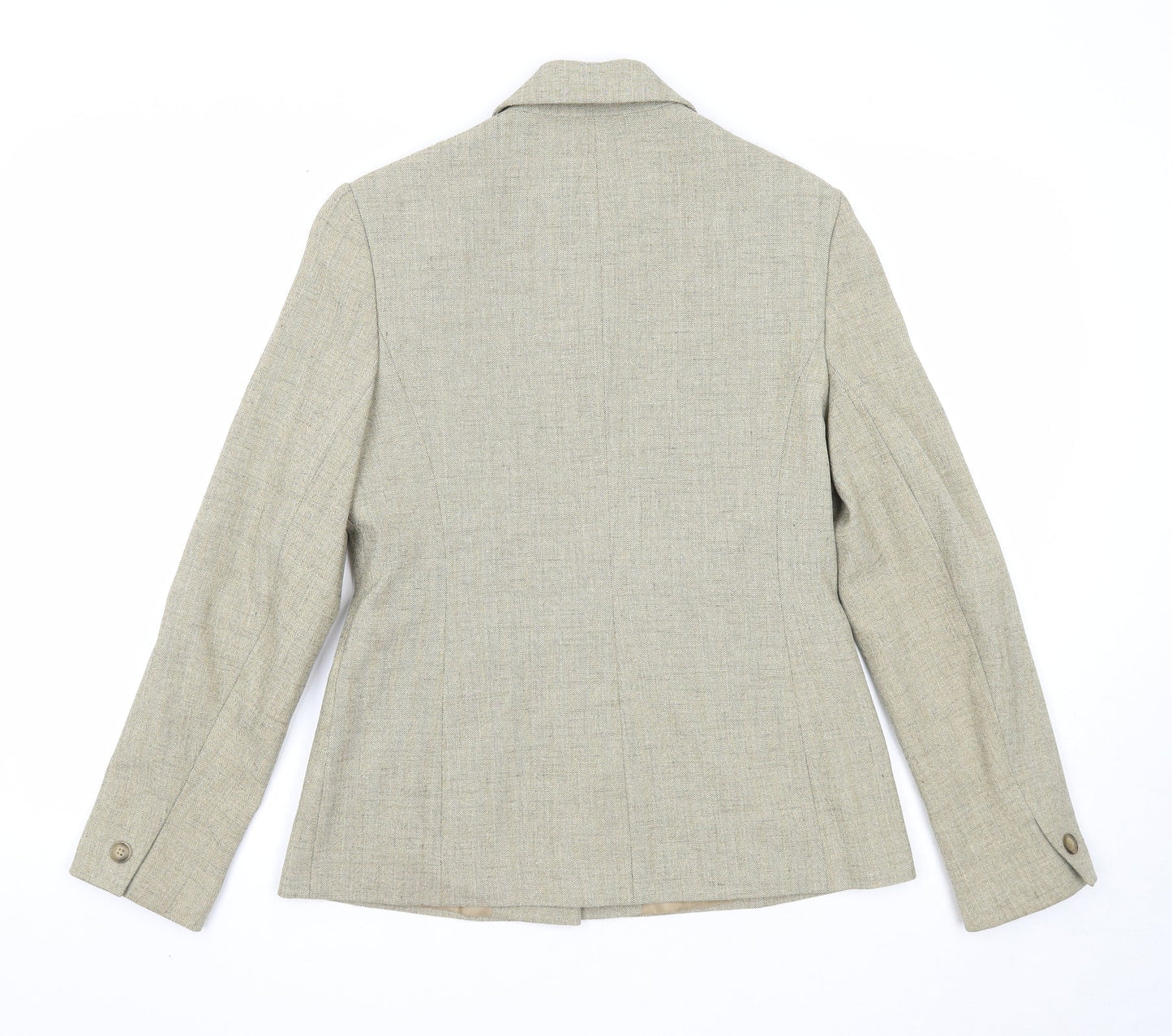 AMARANTO Womens Beige Jacket Blazer Size 10 Button