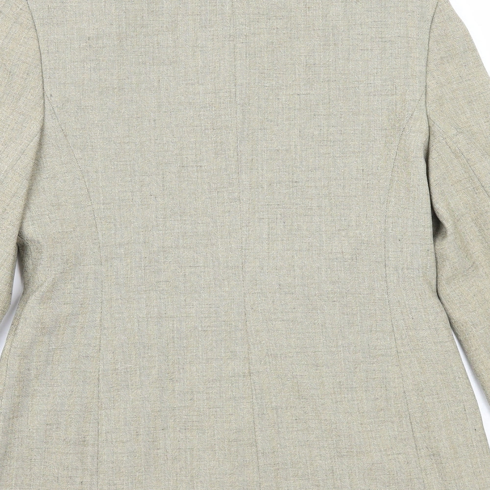 AMARANTO Womens Beige Jacket Blazer Size 10 Button