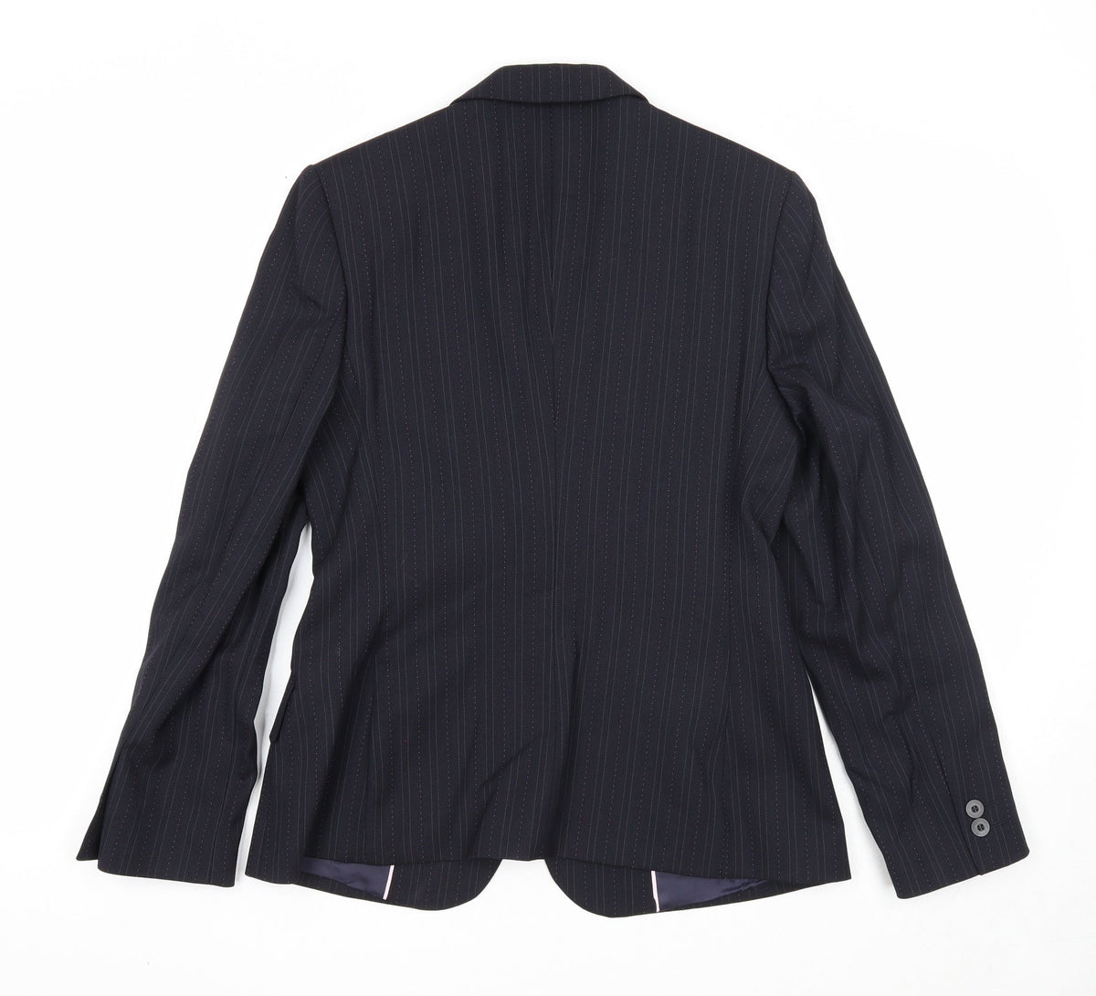 NEXT Womens Blue Striped Wool Jacket Blazer Size 8