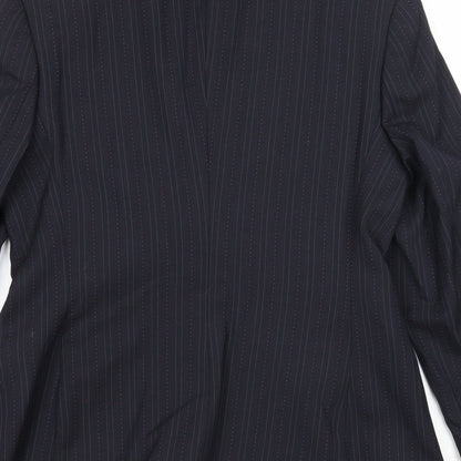 Next Womens Blue Striped Wool Jacket Blazer Size 8