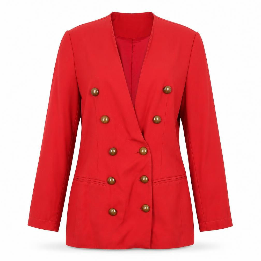 Charlotte Halton Womens Red Jacket Blazer Size 10 Button