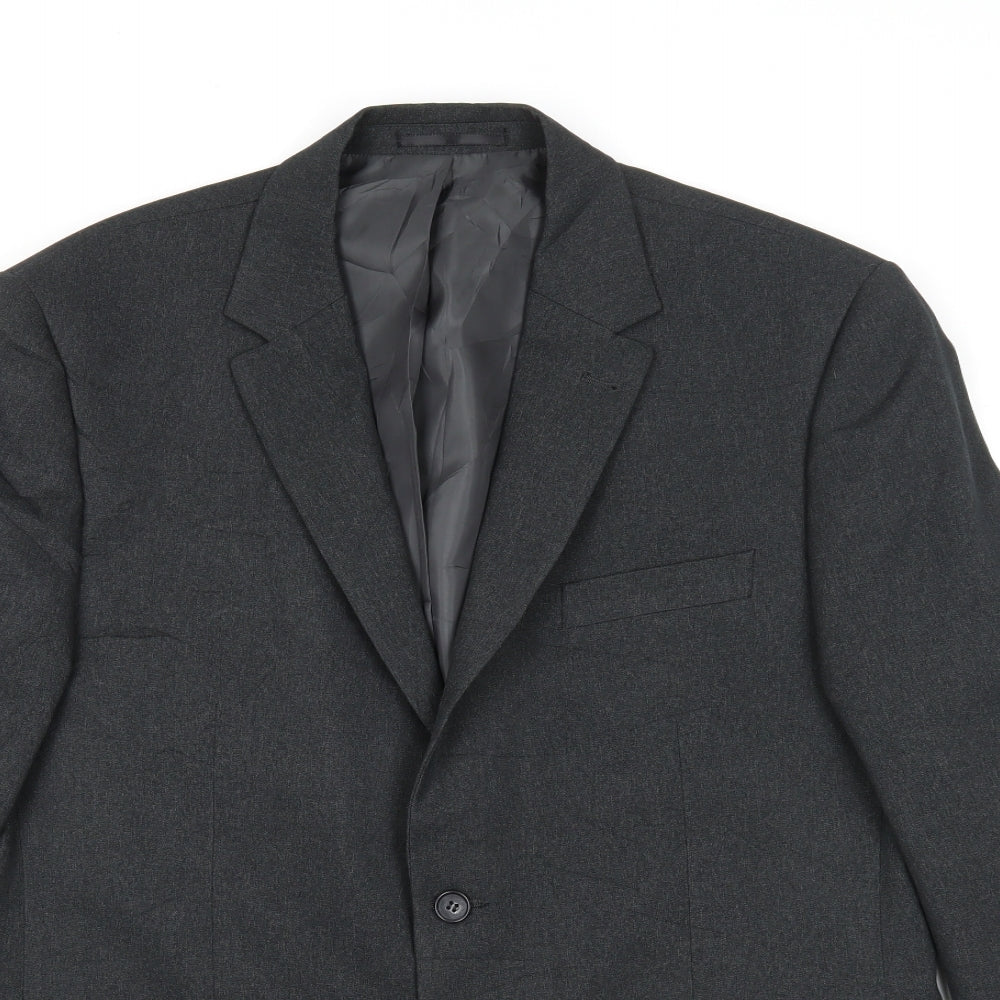 Greenwoods Mens Grey Polyester Jacket Suit Jacket Size 42 Regular