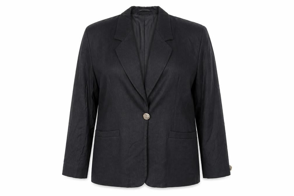 Country Casual Womens Grey Jacket Blazer Size 16 Button