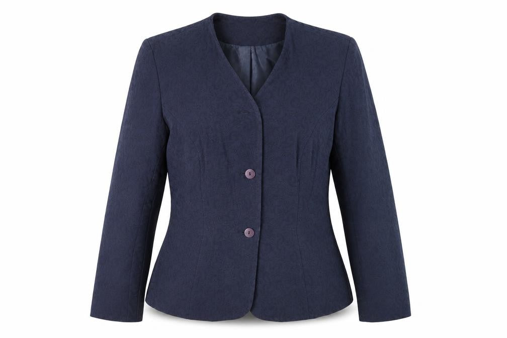 Kaliko Womens Blue Geometric Jacket Blazer Size 12 Button