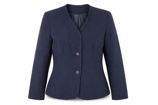 Kaliko Womens Blue Geometric Jacket Blazer Size 12 Button
