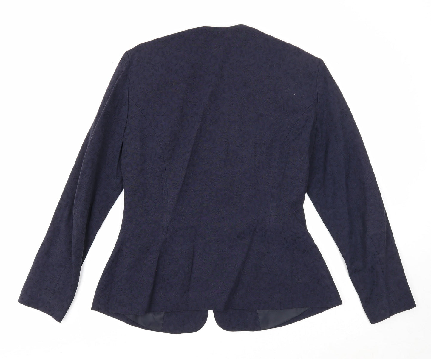 Kaliko Womens Blue Geometric Jacket Blazer Size 12 Button