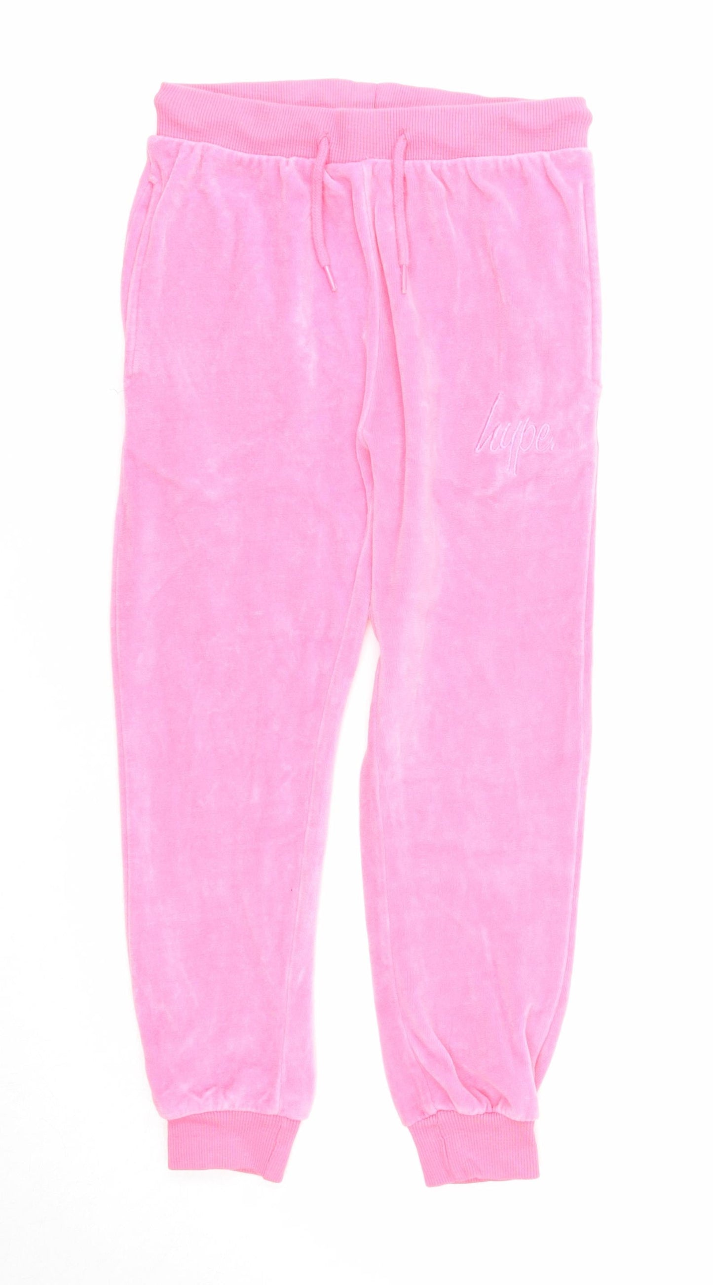 Hype Girls Pink Cotton Jogger Trousers Size 13 Years Regular Drawstring