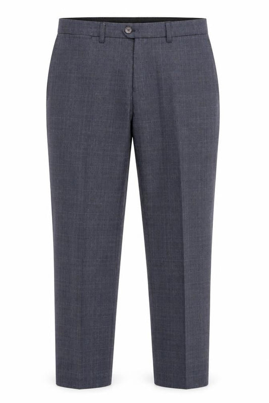 Next Mens Blue Plaid Polyester Dress Pants Trousers Size 32 in L33 in Regular Zip