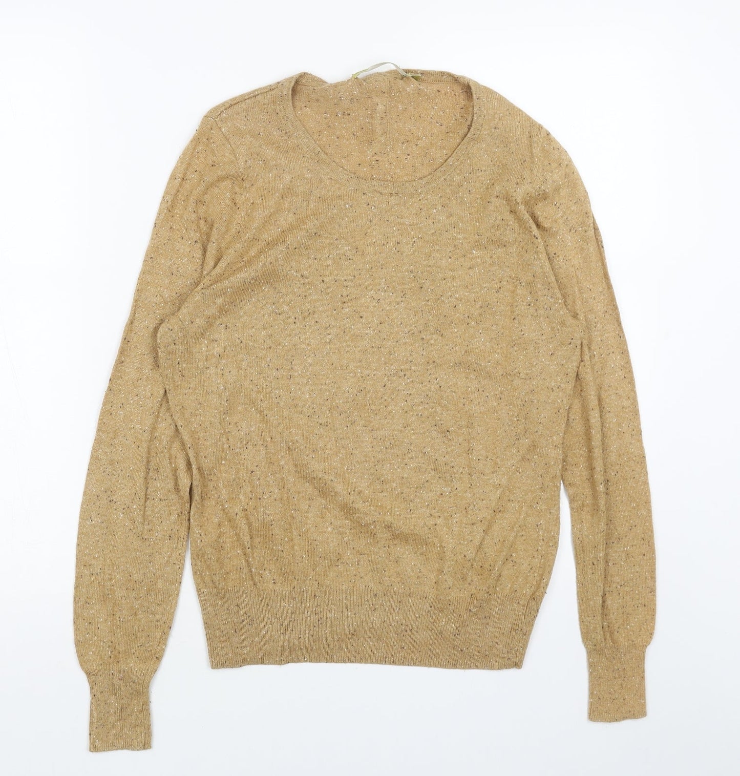 NEXT Womens Beige Scoop Neck Acrylic Pullover Jumper Size 12