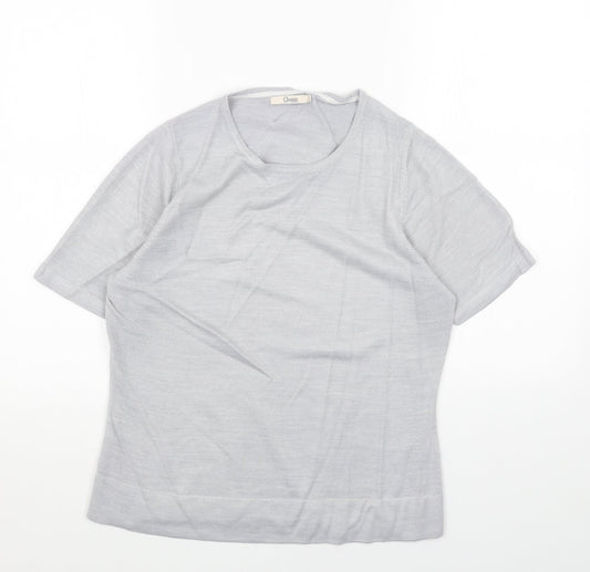 Marks and Spencer Womens Grey Round Neck Acrylic Pullover Jumper Size 14