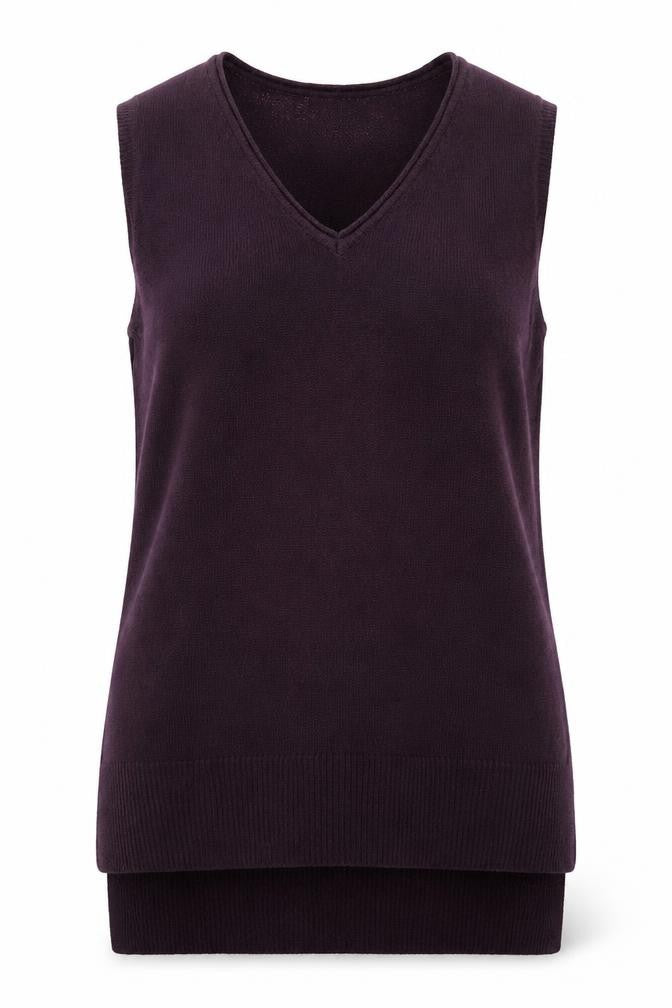 Laura Scott Womens Purple V-Neck Acrylic Vest Jumper Size 10