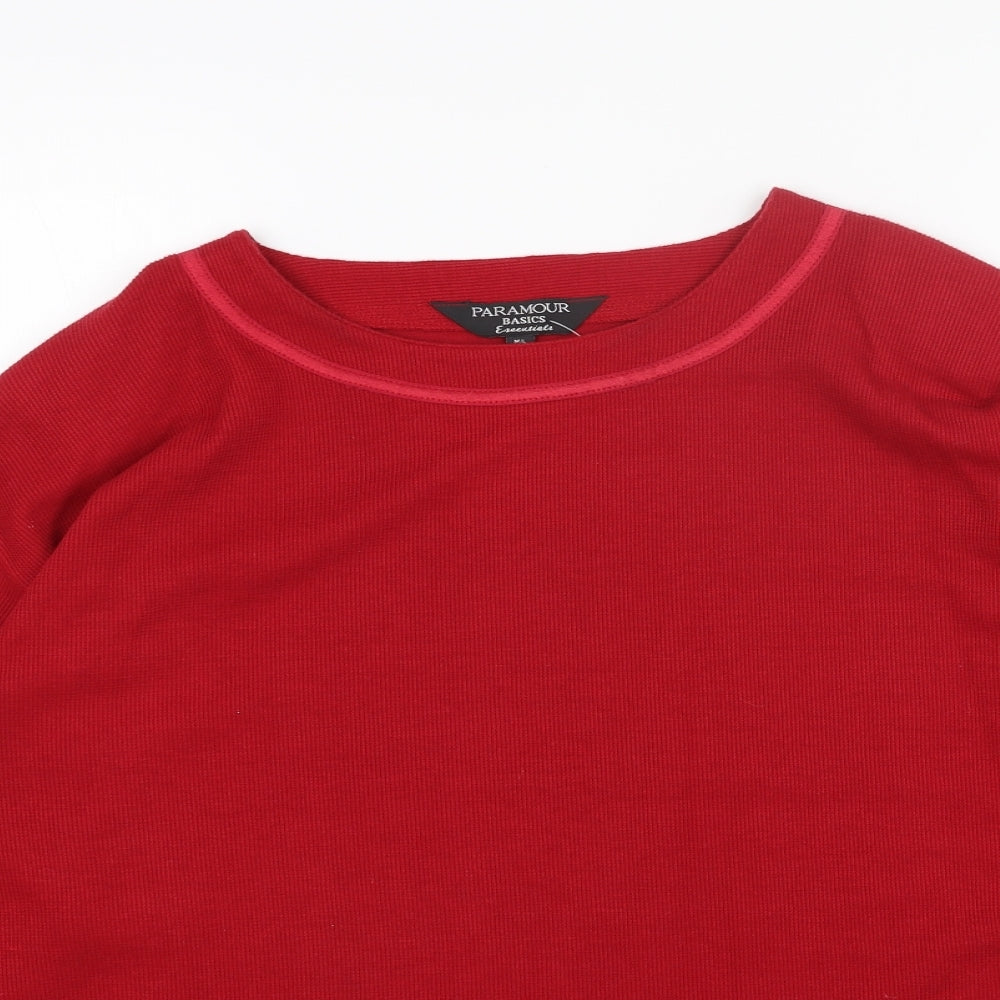 Paramour Womens Red Round Neck Acrylic Pullover Jumper Size M