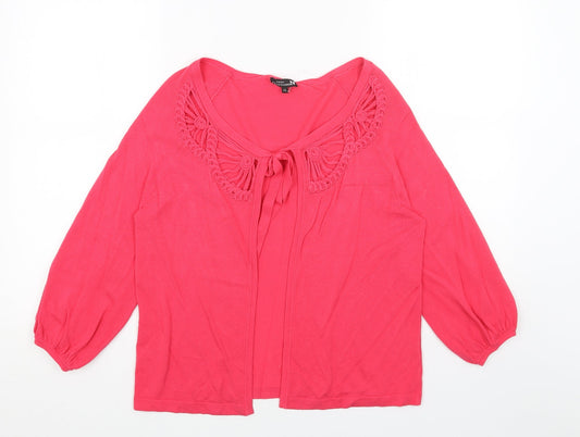 Papaya Womens Pink V-Neck Acrylic Pullover Jumper Size 12