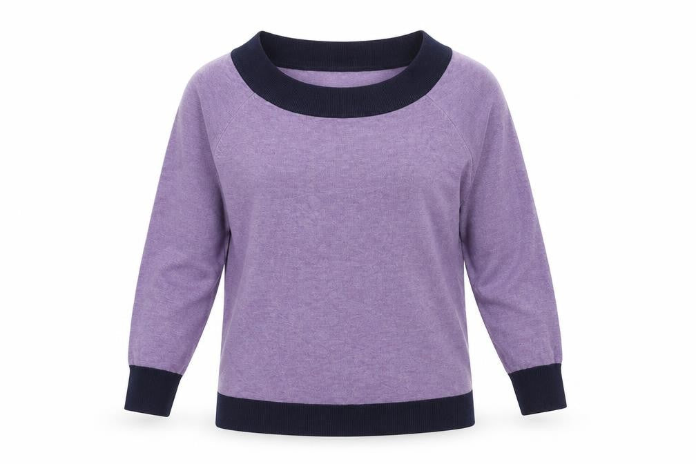 M&Co Womens Purple Boat Neck Acrylic Pullover Jumper Size 12