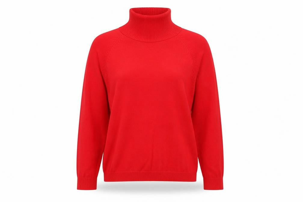 Preworn Womens Red High Neck Acrylic Pullover Jumper Size 16