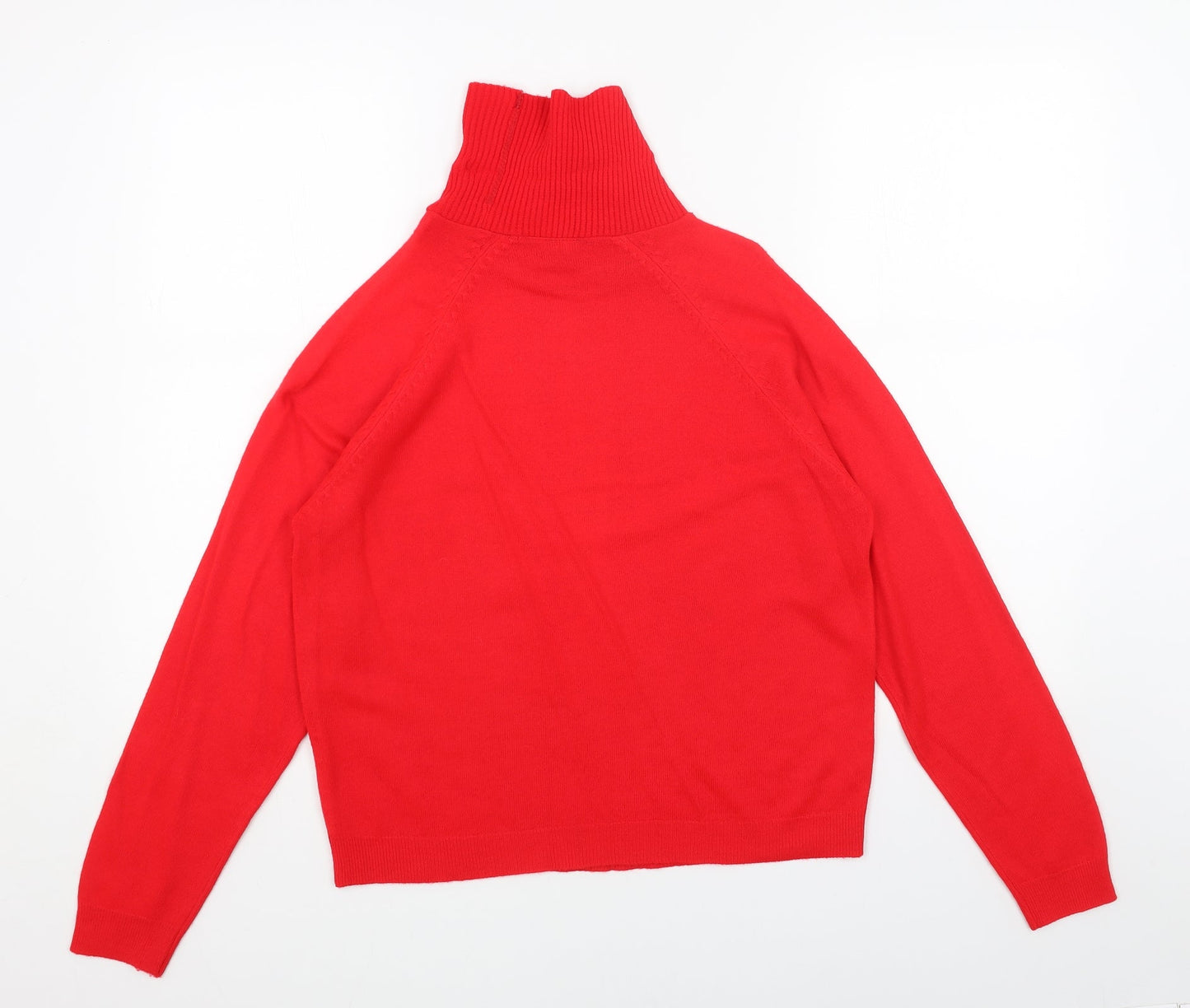 Preworn Womens Red High Neck Acrylic Pullover Jumper Size 16